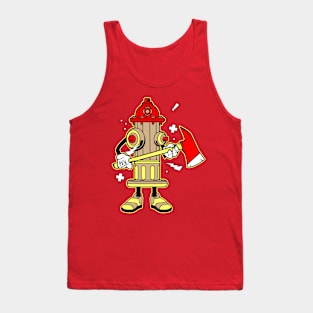 HYDRANT FIRE FIGHTER CARTOON Tank Top